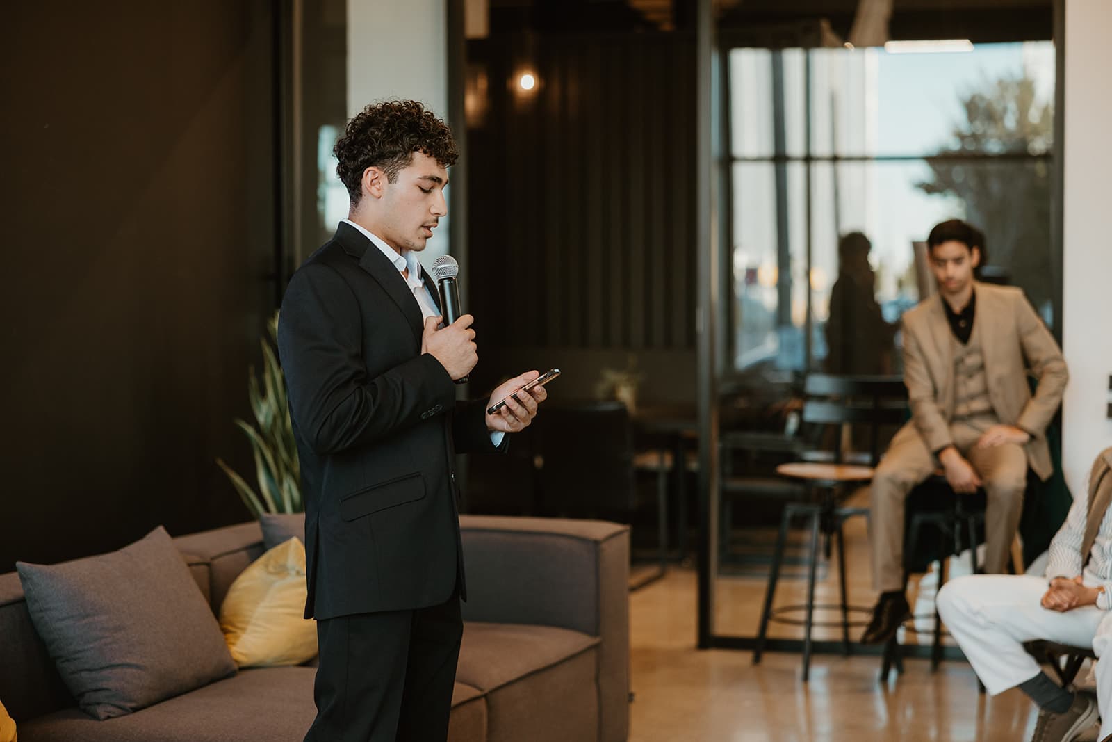 A founder speaking to the room.